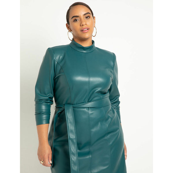 Eloquii faux deals leather dress