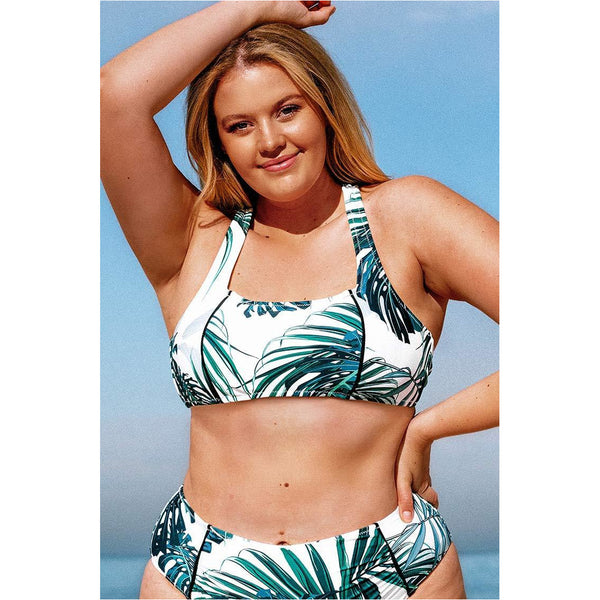 Plus size white hot sale bikini top