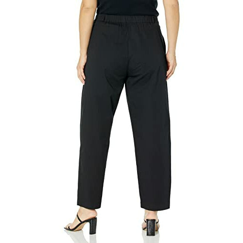 Elastic Waist Relaxed Fit Pleated Trouser