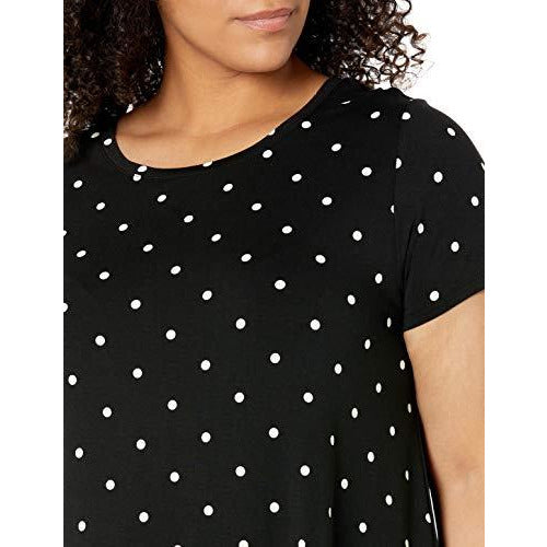 Black and White Polka Dots Women's T-Shirt Short Sleeve Crewneck