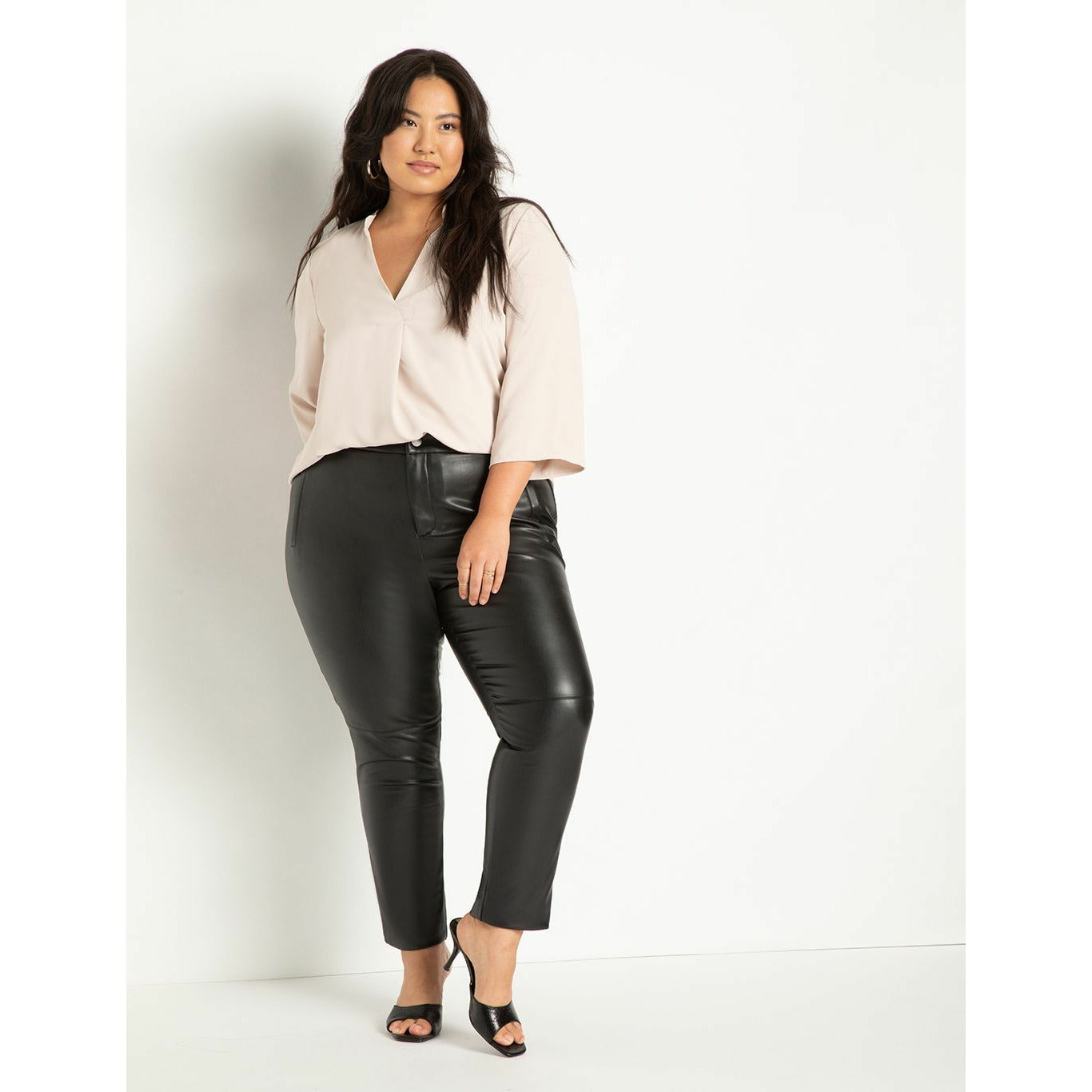Eloquii Gena Fit Slim Faux Leather Pant – The Curvy Shop